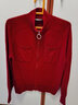 兆君秋冬拉鏈紅色羊絨衫女裝開(kāi)衫外套本命年毛衣長(cháng)袖針織上衣 石榴紅 M 曬單實(shí)拍圖