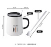 拜杰馬克杯陶瓷咖啡杯禮物水杯牛奶杯早餐杯辦公杯帶勺帶蓋杯子420ml 曬單實(shí)拍圖