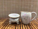 薈云軒汝窯公道杯茶漏套裝過濾網(wǎng)茶濾網(wǎng)濾杯茶具一體茶濾陶瓷米黃色公杯 桃枝秾粉過濾+公道杯 曬單實拍圖