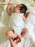 貝瑞加（Babyprints）嬰兒連體衣2件裝新生兒包屁衣初生男女寶寶純棉三角爬服 藍59 曬單實拍圖