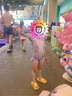 迪士尼兒童泳衣女孩小童艾莎溫泉連體防曬A類泳衣三件套D35024香芋紫120 曬單實拍圖