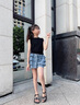小豬彼特女童牛仔短褲夏季2025新款洋氣兒童運動五分褲子大童夏裝女孩裙褲 6018藍色 130 cm 曬單實拍圖
