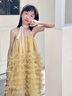 G.DUCKKIDS2025新款夏季女童黃色蓬蓬裙甜美公主風(fēng)吊帶連衣裙百搭裙子 黃色蓬蓬裙 120 cm 曬單實(shí)拍圖