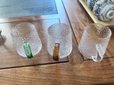 格娜斯（CRISTALGLASS）玻璃杯家用客廳耐高溫水杯家庭套裝泡茶杯帶把手高顏值喝水杯子 六色錘紋把杯300ml6只+麋鹿杯架 曬單實(shí)拍圖