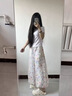 多菲尼森 畫報(bào)花苞裙褲女夏季2025新款小個(gè)子a字半身裙垂感高腰碎花闊腿褲 彩色小花裙褲常規(guī)款 M 曬單實(shí)拍圖