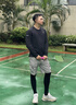 李寧（LI-NING）防曬腿套男新款冰絲護腿上冰袖馬拉松電動車戶外釣魚夏季騎行裝備 黑色腿套【UPF50+涼感防曬】 曬單實拍圖