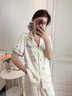 真絲睡衣女可愛泡泡熊短袖長褲夏季小翻領卡通薄款家居服禮盒 泡泡熊【短袖+短褲+長褲】 L 100-120斤 曬單實拍圖