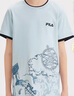 FILA【舒爽棉】斐樂童裝兒童上衣2025年春季新款男中大童短袖T恤 淺遠天藍-LB 140 曬單實拍圖