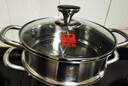 康巴赫蒸鍋304不銹鋼大容量湯鍋多功能蒸煮鍋具22cm復(fù)底燃?xì)怆姶艩t通用 曬單實(shí)拍圖