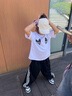 迪莎童話(huà)兒童裝女童套裝夏季短袖運動(dòng)服女童街舞套裝寬松短袖闊腿褲兩件套 白色 140 曬單實(shí)拍圖