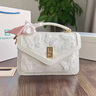 香港輕奢送女朋友禮物媽媽女士單肩包翻蓋斜挎包2025新款馬鞍包包 白色配禮盒 曬單實(shí)拍圖