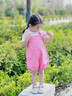 G.DUCKKIDS小黃鴨童裝女童背帶褲套裝夏季2025新款兒童衣服洋氣薄款寶寶夏裝 粉色 90 建議1~2歲【 80-90cm】cm 曬單實拍圖