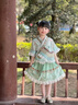 女童傣族夏季連衣裙兒童民族風(fēng)公主裙小女孩漢服傣族服裝2025新款 【DZ8802】女款-綠色六件套 120 cm 曬單實(shí)拍圖