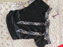 妙奕嘉黑色短袖t恤女夏季衣服2025新款時尚高級感修身短款斜肩上衣純欲 黑色格子蝴蝶結(jié)拼接露肩短袖 L 【建議80-110斤】 曬單實拍圖