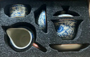 不拙汝窯三才蓋碗青花瓷茶碗防燙茶具分茶器帶茶漏過濾網蓋碗三件套 曬單實拍圖