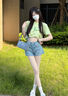 Calvin KleinJeans【涼感】25春夏女士ck性感辣妹復(fù)古高腰牛仔短褲47B960G 曬單實(shí)拍圖