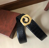 史蒂分新款百搭男士皮帶高檔休閑老鷹頭牛皮腰帶青中老年時(shí)尚商務(wù) 黑色白金扣 男款3.8厘米 100cm 曬單實(shí)拍圖
