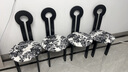 璟賜法式復(fù)古餐桌椅子實木餐椅家用凳子靠背椅北歐中古風鑰匙扣人魚椅 黑色實木框架+花色絨布坐墊(鑰 曬單實拍圖