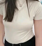 NOME螺紋半高領短袖t恤女2025夏季新款高級感緊身上衣 黑色 L  曬單實拍圖
