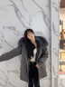 DRPR品牌女裝皮草外套女2025冬季新款內膽可拆卸加厚派克服高級感大衣 灰色外套 M （90-115斤） 曬單實(shí)拍圖