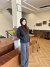 波司登（BOSIDENG）25新款90鵝絨輕薄羽絨服女短款菱格紋連帽保暖內膽外套B250131028 黑色8056-經典極簡風 S 160/84A 100斤-110斤 曬單實拍圖