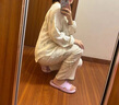 莫代爾雙紗純棉春秋25新品睡衣女長袖家居服泡泡紗大碼優(yōu)雅清新睡褲套裝 曬單實拍圖