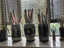 瓷小奴景德鎮陶瓷器字畫(huà)收納筒字畫(huà)桶手繪窯變箭筒卷軸缸書(shū)畫(huà)缸擺件花瓶 粉彩山水中號直徑29cm高43cm 曬單實(shí)拍圖