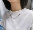 胖東來品質(zhì)S925純銀扁蛇骨鏈項(xiàng)鏈女歐美小眾個(gè)性i風(fēng)鍍18K金色 1.6mm黃金色42.5CM扁蛇骨鏈約2.7 曬單實(shí)拍圖