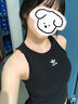 adidas修身百搭工字背運動背心女裝阿迪達斯官方三葉草 黑色   L 曬單實拍圖