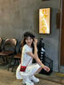 LIZONGXI學(xué)院風(fēng)白色襯衫超好看連衣裙子女夏季法式氣質(zhì)收腰初戀小白裙短裙 白色【裙子+短褲】 M 【101-110】 曬單實(shí)拍圖