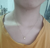 周六福  黃18K金項鏈女星星鏈墜彩金亮面套鏈送女生 40+5cm尾鏈 曬單實(shí)拍圖