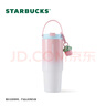 星巴克（Starbucks）杯子 多肉花園系列 不銹鋼桌面杯高顏值可愛便攜隨行杯男女士送禮 不銹鋼雙飲口杯(配掛件)820ml 曬單實(shí)拍圖