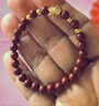 施蔻蓮花黃金手鏈女士朱砂轉(zhuǎn)運(yùn)珠手串七夕情人節(jié)禮物送女友老婆生日 朱砂手串蓮花轉(zhuǎn)運(yùn)珠金手鏈 曬單實(shí)拍圖