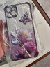 澤逸（ZEYI） 適用蘋果14/pro/max手機殼 iPhone14plus全包鏡頭創(chuàng)意ins風(fēng)高級新款四角防摔電鍍軟殼霧紫玫瑰女 【紫色】花蝴蝶-贈膜+漸變閃卡紫 蘋果14plus 曬單實拍圖