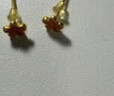 周六福琺瑯桃花古法黃金耳釘女耳飾生日禮物計價A0913197 一對 約1.18g 曬單實拍圖