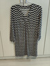 名師路V領(lǐng)連衣裙夏女裝新款顯瘦九分袖高腰連衣裙 黑白條紋90 L 曬單實(shí)拍圖