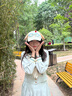 鹿珊伍鴨舌帽 可愛眼鏡櫻桃小狗棒球帽女寬帽檐大臉顯臉小遮陽帽 眼睛櫻桃狗鴨舌帽 曬單實拍圖