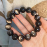 石玥珠寶收藏級14mm銀貓眼天然黑曜石手串本命年轉運珠水晶手鏈男女士款 曬單實拍圖