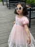 G.DUCKKIDS童裝女童愛莎公主裙夏季洋氣兒童裙子夏季禮服裙小女孩六一表演服 藍(lán)色裙子 110 (建議100cm 4-5歲左右)cm 曬單實拍圖