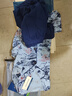 舒雅【純棉】男士翻領(lǐng)郵戳印花短袖短褲睡衣家居服套裝 曬單實(shí)拍圖