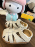 小羊沃利woollykids2024夏季新款涼鞋澳洲真皮透氣男女寶寶學步鞋 白杏色 內(nèi)長12cm 適合腳長11.6-12cm 曬單實拍圖