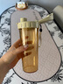 特百惠（Tupperware）茶韻500ML塑料杯男女士學(xué)生夏季運動水杯子戶外便攜大容量 奶茶棕 曬單實拍圖