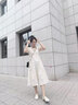 意爾康王子小香風單鞋女2025一腳蹬軟底春季新款百搭溫柔仙女晚風配裙豆豆鞋 米白色38 曬單實拍圖