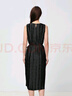 EP雅瑩女裝 黑色緞面褶藝收腰無(wú)袖連衣裙 2025夏季新款4139A 黑色 M 曬單實(shí)拍圖
