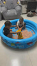 京厽兒童充氣加厚游泳池嬰兒游泳桶家用小孩折疊浴缸小型戲水池寶寶 藍色條紋90cm送腳踩充氣泵/加厚防漏 曬單實(shí)拍圖