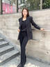 Laurèl【綿羊毛】25秋新款立裁修身收腰西裝女LWD363T00700 經(jīng)典黑 S 曬單實拍圖
