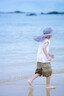 KKN兒童夏季防曬漁夫帽子披肩面罩遮陽(yáng)護(hù)頸大帽檐面罩休閑冰絲親子帽 淺灰 兒童（適合頭圍52-56CM） 曬單實(shí)拍圖