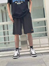 WEIJUE冰絲休閑短褲男夏季薄款美式潮牌潮流速干運動(dòng)寬松大碼沙灘五分褲 黑色 XL （115斤-140斤）優(yōu)先發(fā)貨 曬單實(shí)拍圖