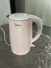 美的（Midea）電熱水壺家用電水壺?zé)畨?雙層防燙 0涂層食品級(jí)304不銹鋼 1500W快速沸騰 1.7L大容量 HJ1705 曬單實(shí)拍圖