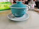 誠德軒蓋碗陶瓷景德鎮(zhèn)絲白手繪清瀾釉鶴翔云天泡茶碗高檔專用送禮 37#清瀾釉鶴翔云天 蓋碗 曬單實拍圖